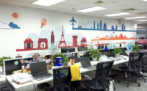  南靖县教你设计办公室墙绘的方法。